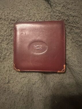 Vintage Cartier Must de Cartier Bifold Wallet in Bordeaux (Burgundy) Leather